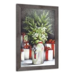 Christmas Flower Vase Western Gray Framed Print 8 Christmas Flower Vase Western Gray Framed Print -Christmas Designers Store D673240S 2