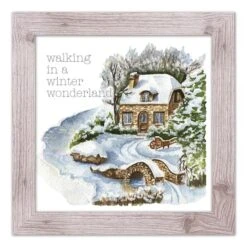 Walking In A Winter Wonderland Western White Framed Print