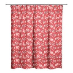 Ho Ho Ho Pattern Shower Curtain -Christmas Designers Store D673246S 2