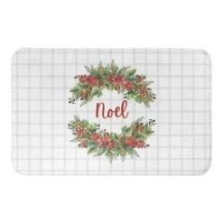 Noel Holly Wreath Bath Mat