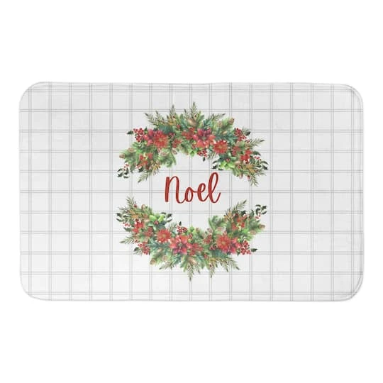 Noel Holly Wreath Bath Mat 3 Noel Holly Wreath Bath Mat