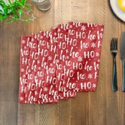 Ho Ho Ho Pattern Cotton Twill Napkin -Christmas Designers Store D673269S 3