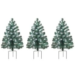 3ct. Pre-Lit Alexa Enabled Pathway Artificial Christmas Tree Set