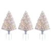 3ct. Pre-Lit Alexa Enabled Pathway White Artificial Christmas Tree Set
