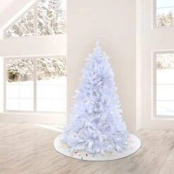 9ft. Pre-Lit White Artificial Christmas Tree, Dual Color® LED Lights -Christmas Designers Store D674402S 2