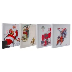 Northlight Norman Rockwell Classic Christmas Scene Canvas Prints Set, 4ct. -Christmas Designers Store D676167S 4