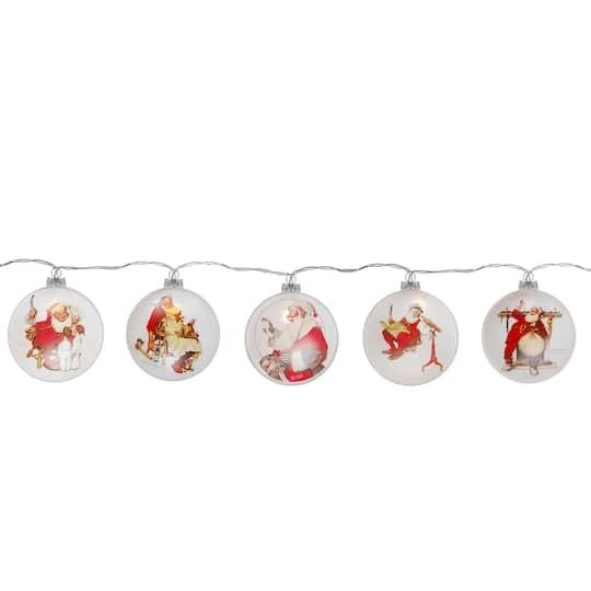 Northlight Glass Norman Rockwell Christmas Disc Lights Set, 5ct. 6 Northlight Glass Norman Rockwell Christmas Disc Lights Set, 5ct. - Image 4