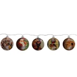 Northlight Norman Rockwell Glass Christmas Disc Lights Set, 5ct. 9 Northlight Norman Rockwell Glass Christmas Disc Lights Set, 5ct. -Christmas Designers Store D676183S 3