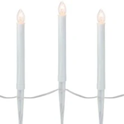 Northlight 8" White C7 Candle Pathway Markers Christmas Lights With White Wire, 10ct. -Christmas Designers Store D676184S 1 1