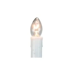 Northlight 8" White C7 Candle Pathway Markers Christmas Lights With White Wire, 10ct. -Christmas Designers Store D676184S 3