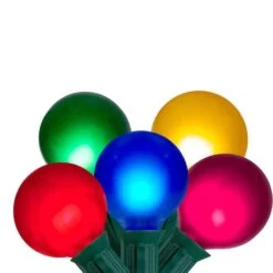 Northlight 15ct. Multi-Color Satin G50 Globe Christmas Light Set With Green Wire