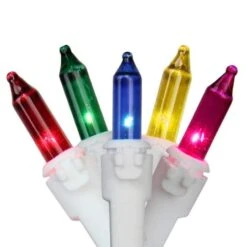 Northlight 100ct. Mini Icicle Christmas Light Set With White Wire Multicolored 12 Northlight 100ct. Mini Icicle Christmas Light Set With White Wire Multicolored -Christmas Designers Store D676190S 1