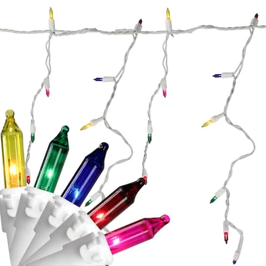 Northlight 100ct. Mini Icicle Christmas Light Set With White Wire Multicolored 5 Northlight 100ct. Mini Icicle Christmas Light Set With White Wire Multicolored - Image 3