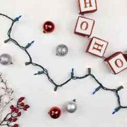 Northlight 100ct. Mini Christmas String Lights With Green Wire Blue/Clear -Christmas Designers Store D676192S 13