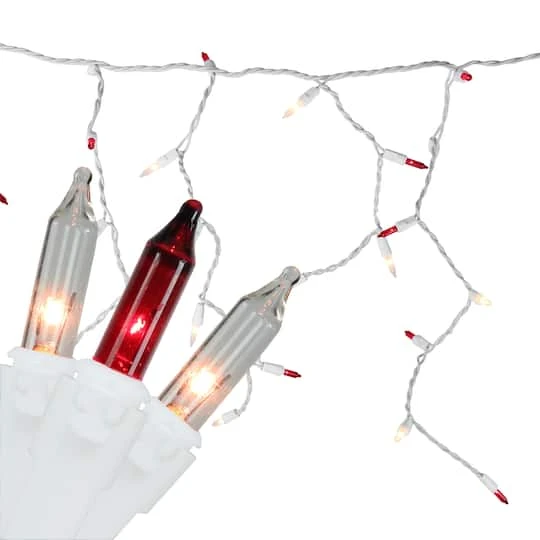 Northlight 100ct. Mini Icicle Christmas Light Set With White Wire Red And White 5 Northlight 100ct. Mini Icicle Christmas Light Set With White Wire Red And White - Image 3