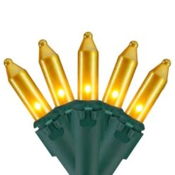 Northlight 100ct. Opaque Gold Mini Christmas Lights Set With Green Wire 7 Northlight 100ct. Opaque Gold Mini Christmas Lights Set With Green Wire -Christmas Designers Store D676198S 1 1
