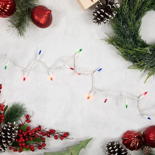 Northlight 50ct. Mini Christmas String Lights With White Wire Multicolor 9 Northlight 50ct. Mini Christmas String Lights With White Wire Multicolor - Image 7