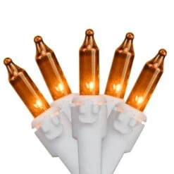 Northlight 50ct. Mini Christmas String Lights With White Wire Orange -Christmas Designers Store D676203S 1 1