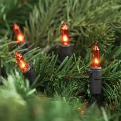 Northlight 50ct. Mini Christmas String Lights With Black Wire Orange -Christmas Designers Store D676204S 12