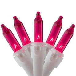 Northlight 50ct. Mini Christmas String Lights With White Wire Pink -Christmas Designers Store D676206S 1 1