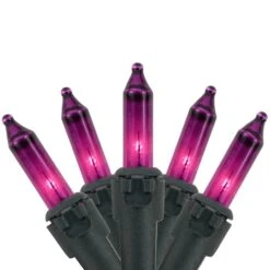Northlight 50ct. Mini Christmas String Lights With Black Wire Purple -Christmas Designers Store D676208S 1 1