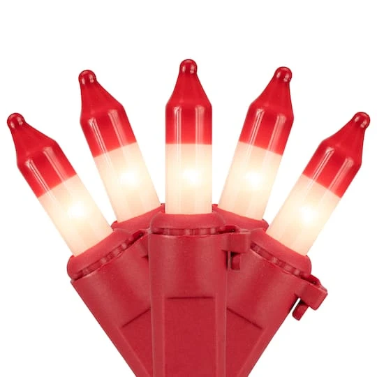 Northlight 50ct. Peppermint Mini Christmas Light Set With Red Wire 3 Northlight 50ct. Peppermint Mini Christmas Light Set With Red Wire