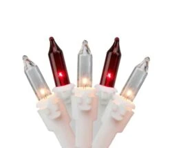Northlight 100ct. Mini Christmas String Lights With White Wire Red/Clear -Christmas Designers Store D676212S 1 1