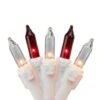 Northlight 100ct. Mini Christmas String Lights With White Wire Red/Clear 1 Northlight 100ct. Mini Christmas String Lights With White Wire Red/Clear -Christmas Designers Store D676212S 1