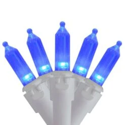 Northlight 100ct. LED Mini Christmas Lights With White Wire Blue 9 Northlight 100ct. LED Mini Christmas Lights With White Wire Blue -Christmas Designers Store D676213S 1 1
