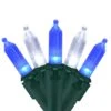 Northlight 100ct. LED Mini Christmas Lights With Green Wire Blue/Pure White 1 Northlight 100ct. LED Mini Christmas Lights With Green Wire Blue/Pure White -Christmas Designers Store D676214S 1
