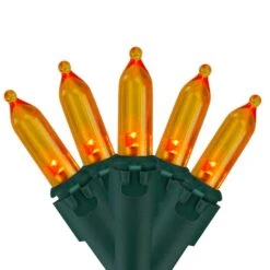 Northlight 50ct. LED Mini Christmas String Lights With Green Wire Orange 9 Northlight 50ct. LED Mini Christmas String Lights With Green Wire Orange -Christmas Designers Store D676221S 1 1