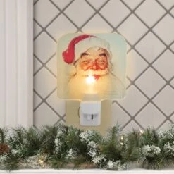Northlight 6" Norman Rockwell 'Santa Claus' Glass Christmas Night Light 8 Northlight 6" Norman Rockwell 'Santa Claus' Glass Christmas Night Light -Christmas Designers Store D676230S 2