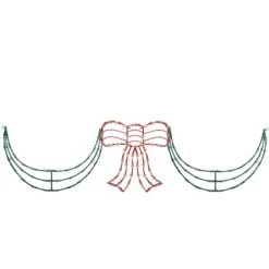 Northlight 3-Piece Lighted Red Bow And Green Swag Christmas Decoration 11 Northlight 3-Piece Lighted Red Bow And Green Swag Christmas Decoration -Christmas Designers Store D676234S 1 1