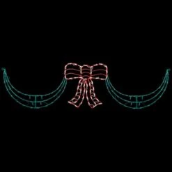 Northlight 3-Piece Lighted Red Bow And Green Swag Christmas Decoration 12 Northlight 3-Piece Lighted Red Bow And Green Swag Christmas Decoration -Christmas Designers Store D676234S 11