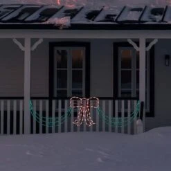 Northlight 3-Piece Lighted Red Bow And Green Swag Christmas Decoration 14 Northlight 3-Piece Lighted Red Bow And Green Swag Christmas Decoration -Christmas Designers Store D676234S 13