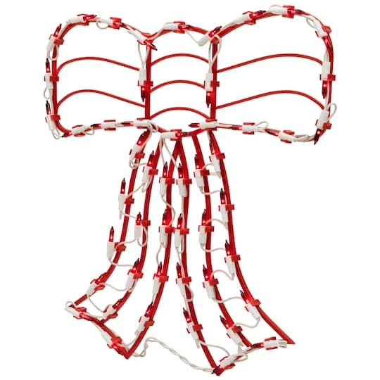 Northlight 3-Piece Lighted Red Bow And Green Swag Christmas Decoration 10 Northlight 3-Piece Lighted Red Bow And Green Swag Christmas Decoration - Image 8