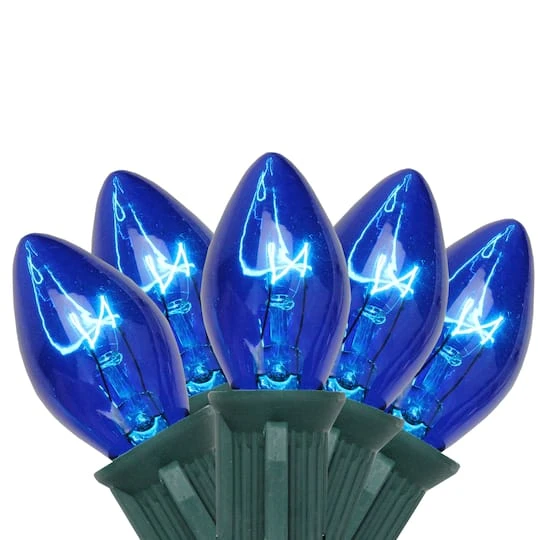 Northlight 25ct. C7 Christmas String Lights With Green Wire Blue 3 Northlight 25ct. C7 Christmas String Lights With Green Wire Blue