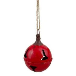 Northlight 7" Red Metal Jingle Bell Hanging Christmas Decoration -Christmas Designers Store D676279S 5