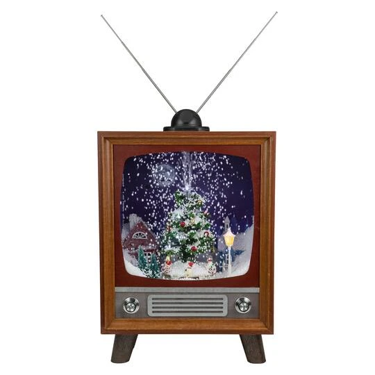 Northlight 21" LED Lighted Musical Snowing Christmas Tree TV Set Decoration 3 Northlight 21" LED Lighted Musical Snowing Christmas Tree TV Set Decoration
