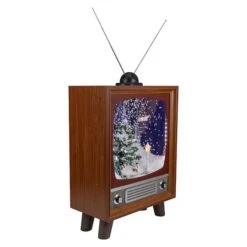 Northlight 21" LED Lighted Musical Snowing Christmas Tree TV Set Decoration 10 Northlight 21" LED Lighted Musical Snowing Christmas Tree TV Set Decoration -Christmas Designers Store D676290S 2