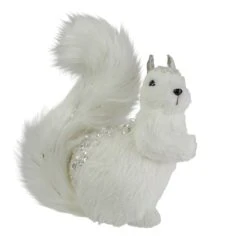 Northlight 9" White Squirrel With Silver Gems Christmas Tabletop Decoration