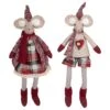 Northlight 17" Boy & Girl Sitting Plush Christmas Mice Figure Set -Christmas Designers Store D676299S 1