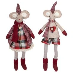 Northlight 17" Boy & Girl Sitting Plush Christmas Mice Figure Set -Christmas Designers Store D676299S 11