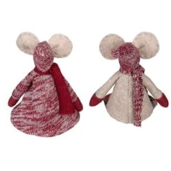 Northlight 17" Boy & Girl Sitting Plush Christmas Mice Figure Set -Christmas Designers Store D676299S 4