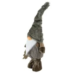 Northlight 33" Gray & White Woodland Gnome With Striped Pants Christmas Figurine -Christmas Designers Store D676304S 2