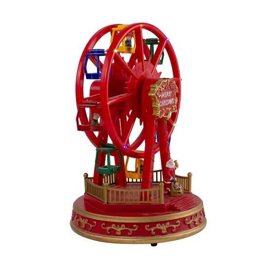 Northlight 11" Red & Gold LED Musical Rotating Christmas Ferris Wheel 6 Northlight 11" Red & Gold LED Musical Rotating Christmas Ferris Wheel - Image 4