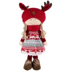 Northlight 16'' Little Nordic Girl In Moose Antler Hat Christmas Figure -Christmas Designers Store D676315S 11