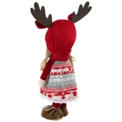 Northlight 16'' Little Nordic Girl In Moose Antler Hat Christmas Figure -Christmas Designers Store D676315S 5