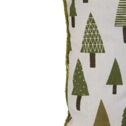 Northlight Forest Green Tree Print Rustic Woodland Decorative Christmas Throw Pillow -Christmas Designers Store D676332S 16