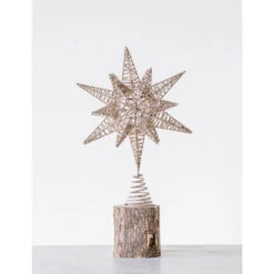 Hello Honey® 15.5" Multidimensional Metal Star Tree Topper With Gold Glitter -Christmas Designers Store D758737S 2